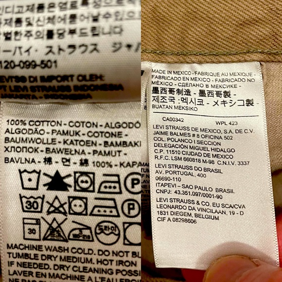 Levi’s 501 Tan Original Fit Jeans 32x30 - Picture 5 of 7